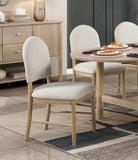 ZNTS Natural Finish Dining Side Chairs Set of 2, Beige Fabric Upholstered Seat Back Classic Luxury Dining B011P285301