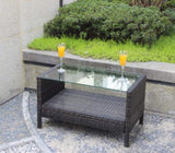 Outdoor patio Furniture Coffee Table with clear tempered glass W20967099