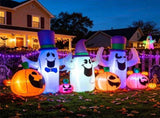 8FT Halloween Inflatable Ghost Pumpkin with RGB Flashing LED Lights, Weatherproof Polyester Yard 94958875
