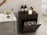 10-Gallon Woodgrain Tilt-Out Trash Can Cabinet Wooden Garbage Recycling Cabinet with Wave-Textured W2557P319051