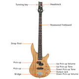 GIB Electric Bass Guitar Full Size 4 String Burlywood 03995972
