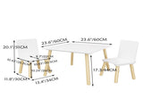 Kids Table and 2 Chairs Set, 3 Pieces Toddler Table and Chair Set, Wooden Activity Play Table Set 46335211