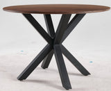 42.1"BLACK AND WOOD COLOR Table Mid-century Dining Table for 4-6 people With Round Mdf Table Top, W234P165709