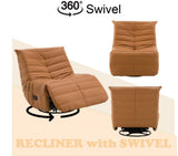Talmon Orange Synthenic Leather Glider Recliner with Swivel B2726P245872