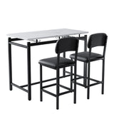 Kitchen Table Set, Dining Table and Chairs for 2, 3 Piece Dining Room Table Set with 2 Upholstered W578P150069