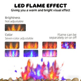 7 Color Background Light Wall Fireplace,Electric Wall-Mounted Fireplace with Flame Effect T3971P416219