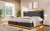 Full size Upholstered, 360 surround LED function, Buttons/Apps/Remote Control, hydraulic storage N736P188806G