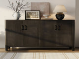 Mirod Farmhouse Style 4-Door Cabinet with Natural Finish, A Rustic Accent for Entryways or Small N760P281365B