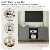 U-Can Modern TV Stand for TVs up to 55 Inches, Entertainment Center Media Console,Adjustable Shelf, N724P198517E