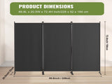 3 Panel Room Dividers, Foldable 89*72 Inch Privacy Panels, Cloth Sectional Dividers for Workspace, 35995625