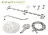 Shower set - 10 inch brushed round top spray and hand, round set with dual W124357628