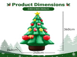 12FT Inflatable Christmas Tree with Gifts & Candy Canes, 6 LED Lights, 190D Polyester, US Plug 44147408