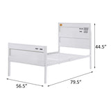 White Full Platform Bed B062P181286