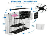 3Tier Wire Cat Playpen Cage, Modular Pet House with Hammock, Toy Ball, 3 Doors & 2 Ladders, for 59844447