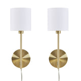 Metal Wall Sconce with Cylinder Shade, Set of 2 B03595712