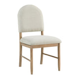 ZNTS Natural Finish Dining Side Chairs Set of 2, Beige Fabric Upholstered Seat Back Classic Luxury Dining B011P285301