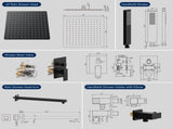 Male NPT Matte Black System, Faucet Set for Bathroom Fixtures with 10 Inch Rain 24419739