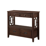36'' Farmhouse Pine Wood Console Table Entry Sofa Table with 4 Drawers & 1 Storage Shelf for W120290510