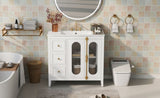 36-inch Bathroom Vanity 2 Soft Close Doors, Solid Wood Frame Modern Bathroom Storage Cabinet N710P223192K