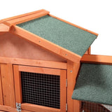 ZNTS Large Wooden Rabbit Hutch Indoor and Outdoor Bunny Cage with a Removable Tray and a Waterproof Roof, W2181P146769