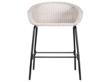 Ladd Outdoor Metal Wicker Barstool, Light Gray Faux Wicker, Set of 2 N775P277558G
