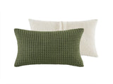 3 Pieces Full/Queen Waffle Knit Chenille Comforter Set,Olive B035P381297