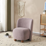Modern Low Back Accent Chair, Upholstered Armless Living Room Chairs, Round Pine Wood Feet, for N817P224950P