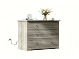 () 3-Drawer Cabinet with Electric Drawers Particleboard Bedside Table with 29446881