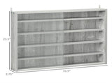 Gray 5-Tier Wall Display Case 2 Glass Doors, Adjustable Shelves for Small Spaces 97441624