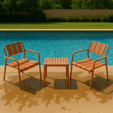 Summer- 2-Piece PP Single-Seater Chairs Coffee Table Set Indoor/Outdoor Multi-Purpose Furniture W3450P323335