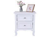 2pcs Country Style Two-Tier Night Tables Large Size White 34800355