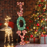 Lighted JOY Letter Sign Christmas Yard Decorations, Pre-lit 2D Letter Display with 45 LED Warm White 29812742