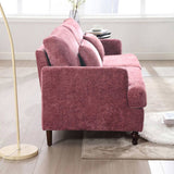 COOLMORE Mid Century Modern chenille Fabric Loveseat sofa, 2-Seat Upholstered Loveseat Sofa Modern W395P151897