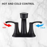 Bathroom Faucet with Pull Out Sprayer, 2 Handle 4 Inch Faucet Utility Sink Faucet, Matte Black W122470435