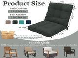 Outdoor High Back Chair Cushions Set of 2, 42"x21"x4" Tufted Waterproof Patio Cushion for Rocking & 51827174