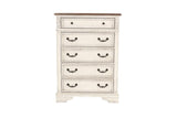 ZNTS Antique White Wooden Chest Of Drawers Bedroom Formal 1pc Chest Antique Walnut Top Storage Cabinet B011P236763