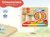 Montessori Wooden Time Learning Clock for Kids 3, All-in-One Calendar Season Weather Educational 41295050