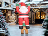7FT Hanging Christmas Inflatable Santa with Dog, Christmas Blow Up Decoration with Built-in LED 48958401