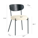 Modern kitchen dining chair Bentwood covered ash veneer Chair back, cream PU dining chair,metal W210132419