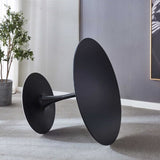 42.1"Black Tulip Table Mid-century Table for 4-6 people With Round Mdf Table Top, Pedestal W23435248