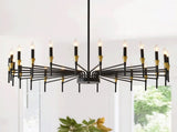 24-Light Black Gold Chandelier, 37.63" Modern Farmhouse Chandelier for Dining Room Over Table, Large 12853131