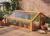 Fir Wood Garden Greenhouse with Dual Adjustable Roof Vents, Portable Cold Frame for Extending 99796614
