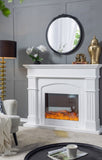 30"x30" Round Hand Carved Rose Antique Mirror Frame, Mirror for Live space, Bathroom, Entryway W2078126751