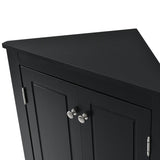 ZNTS Black Triangle Bathroom Storage Cabinet with Adjustable Shelves, Freestanding Floor Cabinet for Home 62126568