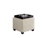 18 Inch Wide Contemporary Square CubeStorage Ottoman Bench, Storage Bench with coffee tray,coffee W2082130356