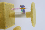 71 inch flower cat tree with large condo removable flower cushion and hammock yellow W243P326629