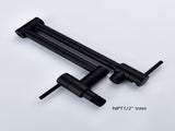 Brass Folding Faucet 1/2NPT Wall Mount Kitchen Faucet Two Handles Cold Water Tap Black 99606857