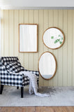 24"x36" Rectangle Wood Mirror, Farmhouse Wall Decor for Living Room Bedroom Entryway W2078126449