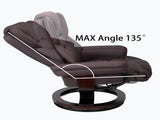 8-Point Massage Recliner with Ottoman, Heated Cat Scratch Leather Reclining Chair ,Bent Wood Base, W1622P460963
