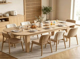 4-6 Person Extendable Oval Dining Table Farmhouse Style Finish Round Edges 09042275
